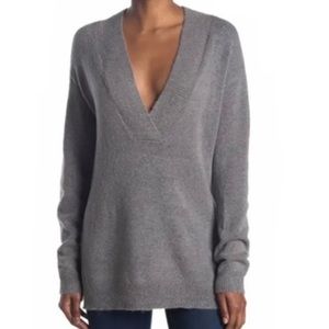 RDI Deep Plunge V-Neckline Split Hem Knit Relaxed Fit Tunic Sweater NWT